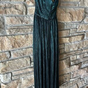 Dress the Population dark green shimmer strapless gown size small